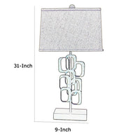 Table Lamp with Tapered Shade and Cut Out Design,Bronze and Beige - BM217235