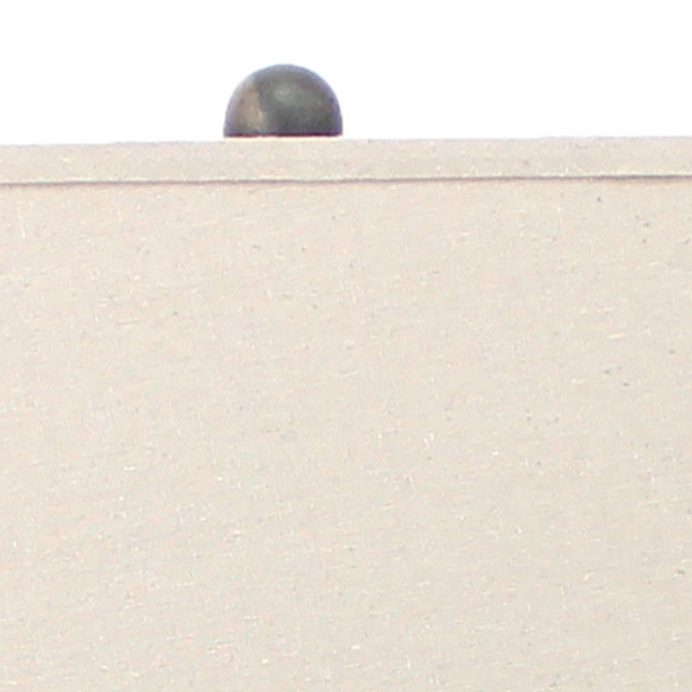 Clock Design Metal Table Lamp with Tapered Shade, Blue and Beige - BM217250