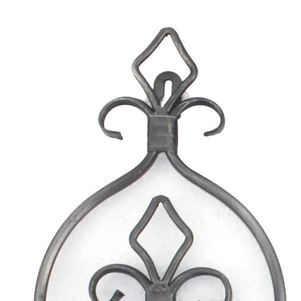 Metal Candle Holder with Fleur De Lis Design, Set of 2, Black - BM217258