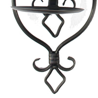 Metal Candle Holder with Fleur De Lis Design, Set of 2, Black - BM217258