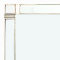 Rectangular Wooden Frame Wall Mirror with Trim Inlay, Silver - BM217260