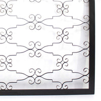 Rectangular Metal Frame Wall Decor with Curved Design Accents, Black - BM217261