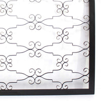 Rectangular Metal Frame Wall Decor with Curved Design Accents, Black - BM217261