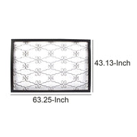 Rectangular Metal Frame Wall Decor with Curved Design Accents, Black - BM217261