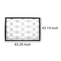 Rectangular Metal Frame Wall Decor with Curved Design Accents, Black - BM217261