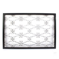 Rectangular Metal Frame Wall Decor with Curved Design Accents, Black - BM217261