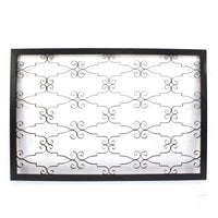 Rectangular Metal Frame Wall Decor with Curved Design Accents, Black - BM217261
