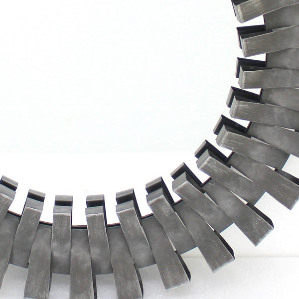Gear Shaped Metal Wall Mirror with Mounting Hardware, Gray - BM217264