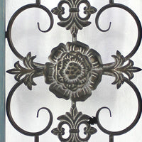 Rectangular Wooden Frame Wall Decor with Scroll Design, Blue - BM217266