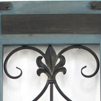 Rectangular Wooden Frame Wall Decor with Scroll Design, Blue - BM217266