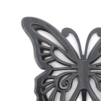 Wooden Butterfly Wall Plaque with Cutout Detail, Black - BM217269
