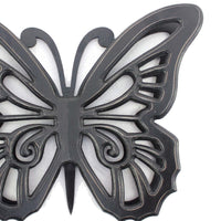 Wooden Butterfly Wall Plaque with Cutout Detail, Black - BM217269