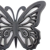 Wooden Butterfly Wall Plaque with Cutout Detail, Black - BM217269