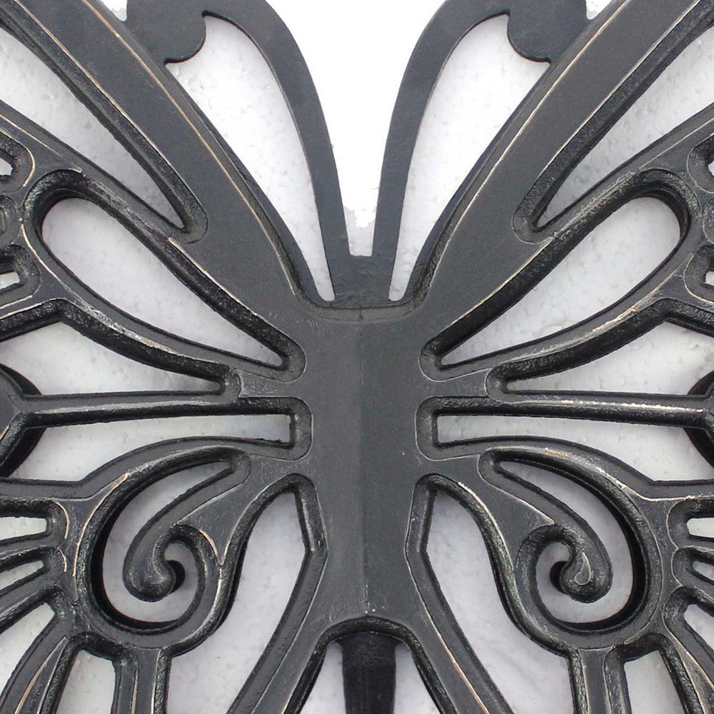 Wooden Butterfly Wall Plaque with Cutout Detail, Black - BM217269