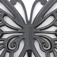 Wooden Butterfly Wall Plaque with Cutout Detail, Black - BM217269