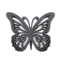 Wooden Butterfly Wall Plaque with Cutout Detail, Black - BM217269
