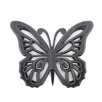 Wooden Butterfly Wall Plaque with Cutout Detail, Black - BM217269