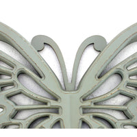 Wooden Butterfly Wall Plaque with Cutout Detail, Light Gray - BM217270