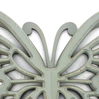 Wooden Butterfly Wall Plaque with Cutout Detail, Light Gray - BM217270