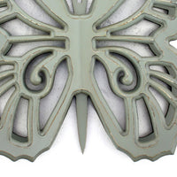 Wooden Butterfly Wall Plaque with Cutout Detail, Light Gray - BM217270