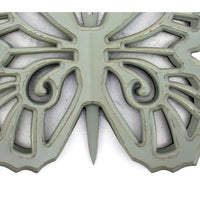 Wooden Butterfly Wall Plaque with Cutout Detail, Light Gray - BM217270