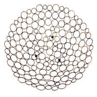 Decorative Metal Tray with Mesh Design and Ball Support,Gold and Black - BM217289