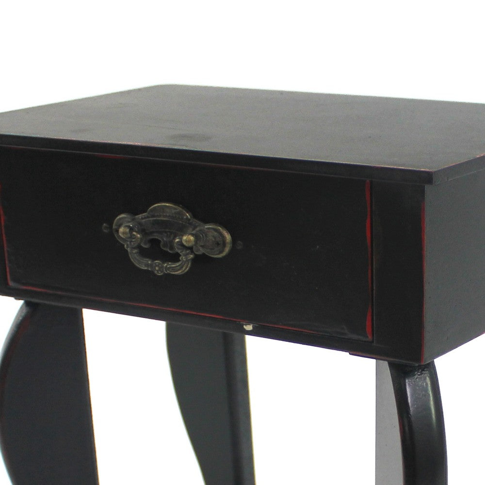 Table Top Organizer with 1 Drawer and 1 Bottom Shelf, Black - BM217291
