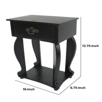 Table Top Organizer with 1 Drawer and 1 Bottom Shelf, Black - BM217291