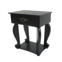 Table Top Organizer with 1 Drawer and 1 Bottom Shelf, Black - BM217291