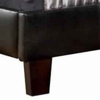 Platform Style Leatherette California King Bed with Tapered Feet , Brown - BM217420