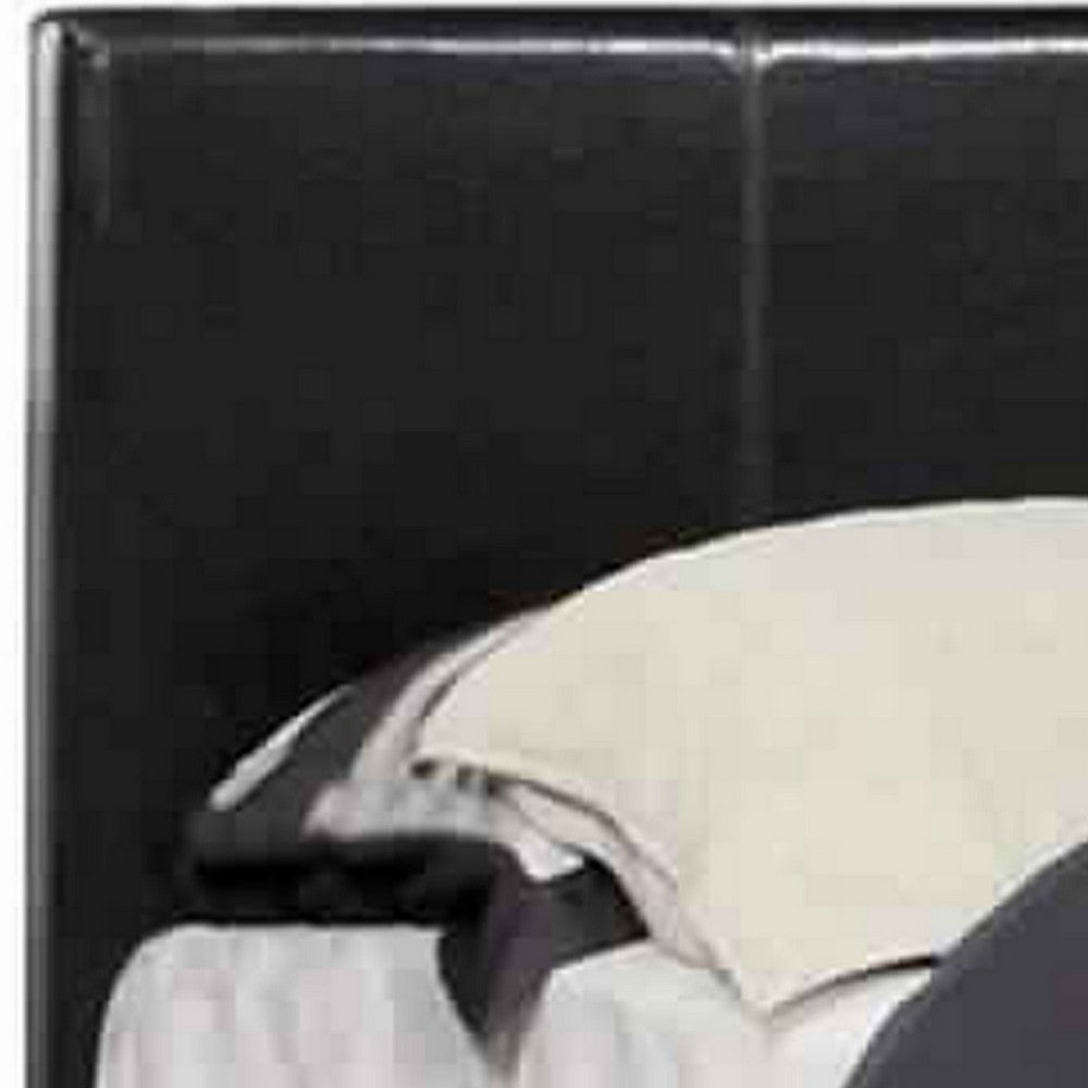 Platform Style Leatherette California King Bed with Tapered Feet , Brown - BM217420