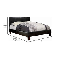 Platform Style Leatherette California King Bed with Tapered Feet , Brown - BM217420