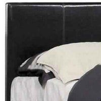 Leatherette Platform Style Queen Bed with Tapered Block Feet, Dark Brown - BM217429