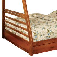 Transitional Style Twin Over Full Bunk Bed with Drawers, Oak Brown - BM217438
