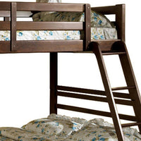 Transitional Style Twin Over Full Bunk Bed with Drawers, Walnut Brown - BM217439