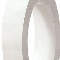 Round Glass Top Counter Height Table with Oval Shaped Base, White - BM217468