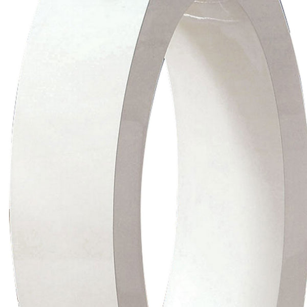 Round Glass Top Counter Height Table with Oval Shaped Base, White - BM217468