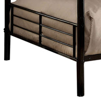 Industrial Style Full over Full Metal Bunk Bed with Tubular Frame, Black - BM217482