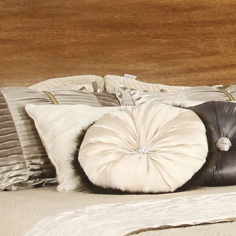 Wooden Full Size Bed with Panel Headboard, Oak Brown - BM217640