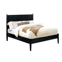 Wooden Eastern King Size Bed with Panel Headboard, Black - BM217642