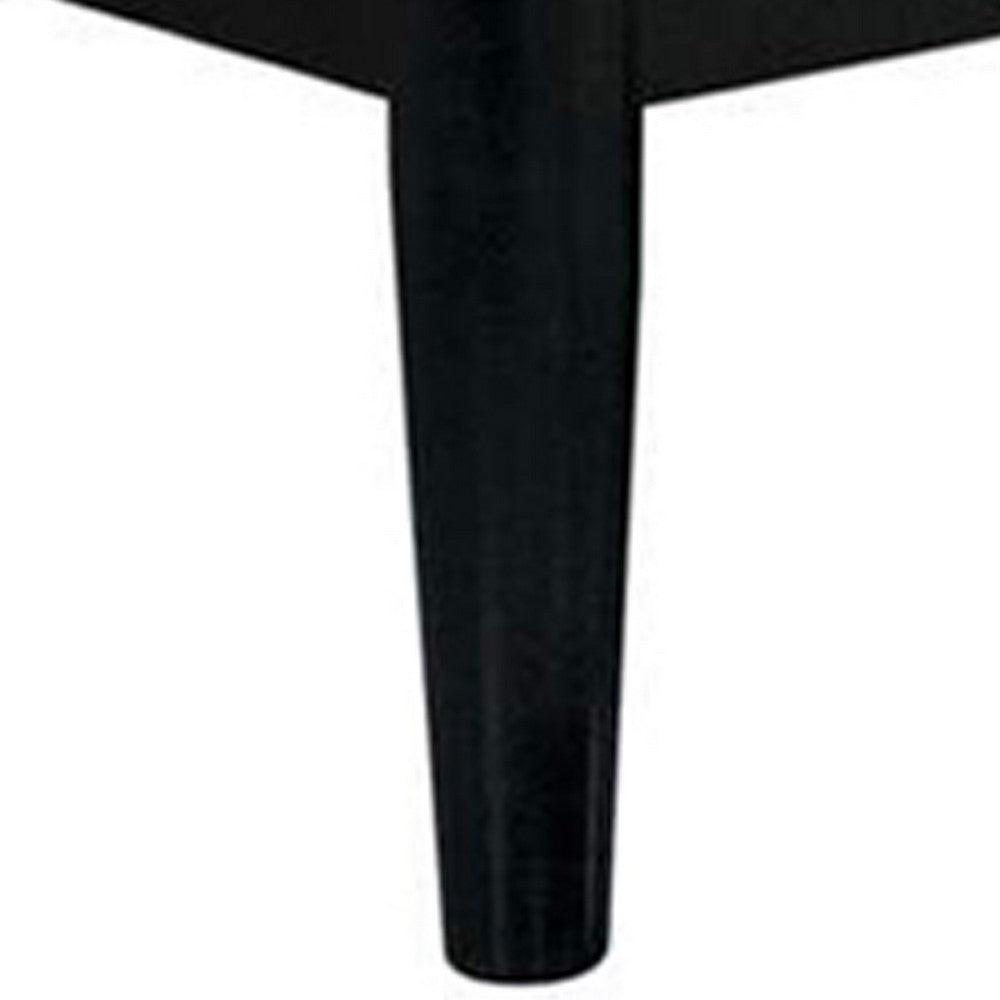 Wooden Eastern King Size Bed with Panel Headboard, Black - BM217642