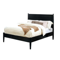 Wooden Eastern King Size Bed with Panel Headboard, Black - BM217642