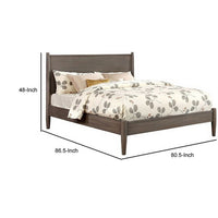 Wooden Eastern King Size Bed with Panel Headboard, Gray - BM217644