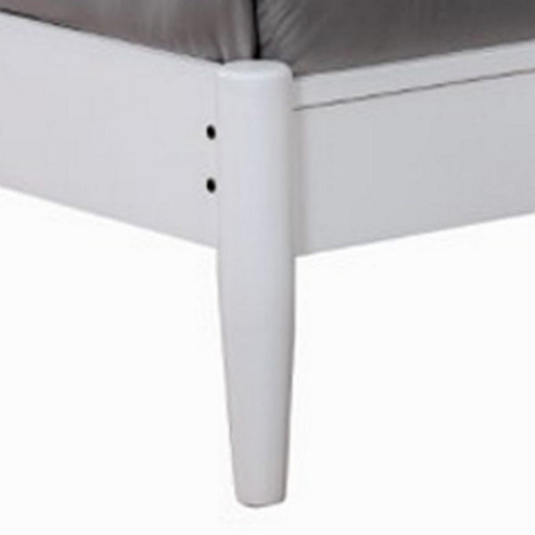 Wooden California King Size Bed with Panel Headboard, White - BM217645