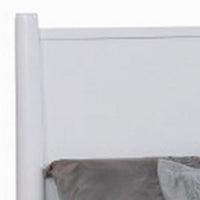 Wooden Eastern King Size Bed with Panel Headboard, White - BM217646