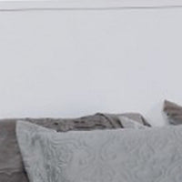 Wooden Eastern King Size Bed with Panel Headboard, White - BM217646