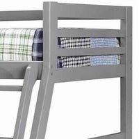 Transitional Twin Over Full Bed with Attached Ladder and Drawers, Dark Gray - BM217723