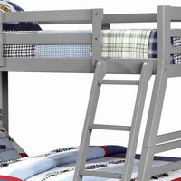 Transitional Twin Over Full Bed with Attached Ladder and Drawers, Dark Gray - BM217723