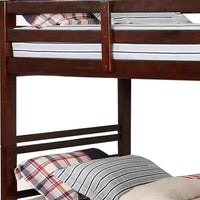 Transitional Twin Over Twin Bed with Attached Ladder and Drawers, Brown - BM217724