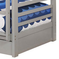 Transitional Twin Over Twin Bed with Attached Ladder and Drawers, Gray - BM217725